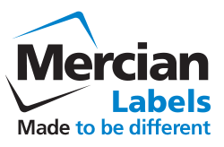 GIF showing rolling messages underneath the standard Mercian Labels logo - stating - 'Made to be different, Made to stand out, Made to look great, Made with care, Made easy, Made for YOU'.