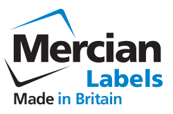 GIF showing rolling messages underneath the standard Mercian Labels logo - stating - 'Made in Britain, Made reliably, Made with care, Made easy, Made for YOU'.