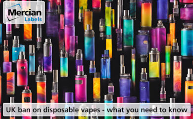 Lots of colourful disposable vapes shown against a black background with the text 'UK ban on disposable vapes - what you need to know' centred across the base in black